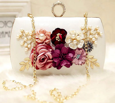 CB81 Flowers chain clutch bags (7 Colors)