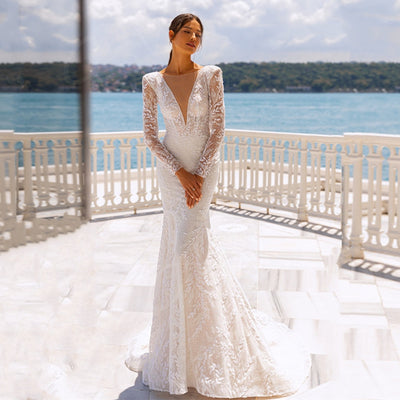 CW749 Full lace mermaid Bridal dress