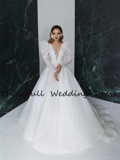 CW677 Minimalist A-line Bridal dress