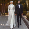 PD62 Muslim Wedding jumpsuit with sequined jacket