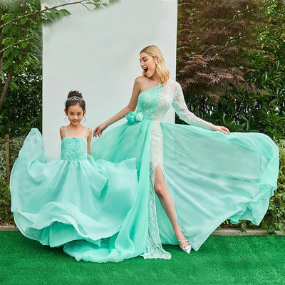 MM19 Mother & Daughter green Fluorspar Evening Dresses