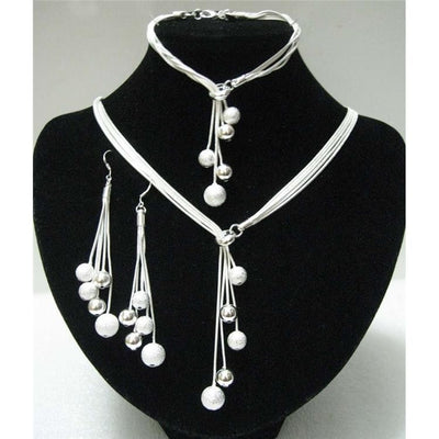BJ371 : 4pcs Wedding jewelry set (Necklace+earrings+Bracelet)