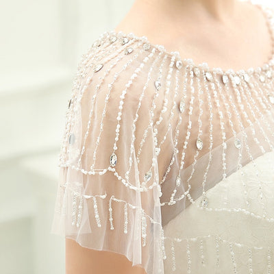 WJ18-1 Handmade crystals Bohemian Style Wedding Jacket