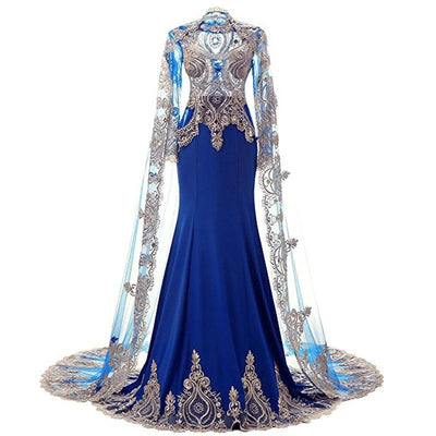 LG82 Arabic Mermaid Evening Gowns + shawl (10 Colors)