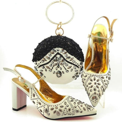 BS168 Wedding Shoes + Matching Clutch Bags ( 5 Colors )