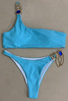 SW06 Diamond One shoulder Bikini sets ( 6 Colors )