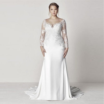 CW515 Plus size mermaid wedding dress.