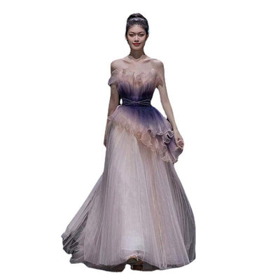PP574 Gradient Purple Prom Dress