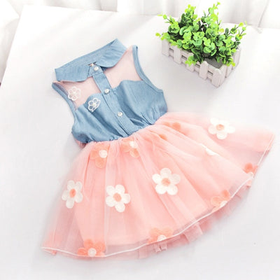 FG115 Summer Mesh Tutu Girls Dresses (2 Colors)