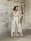PD33 Tea Length Wedding Jumpsuit with Cape