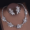 BJ167 Purple Crystal Bridal Jewelry Sets(Crown+Necklace+Earrings)