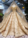 CG119 Luxury gold sweetheart tassel neckline wedding gown