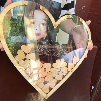 DIY308 Personalized hearts Acrylic Wedding guest books