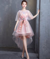 BH180 Tulle Flowers embroidery Homecoming dresses(Pink/Champagne)