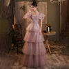 BH312 Korean Pink sequin ruffle Bridesmaid Dress