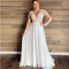 CW236 Plus Size  V Neck Lace Appliques Long Sleeves Wedding gown