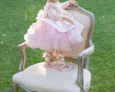 FG124 Open back puffy flower girl dress