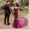 LG520 Mermaid Evening Gowns with lace chapel train ( Custom Colors )