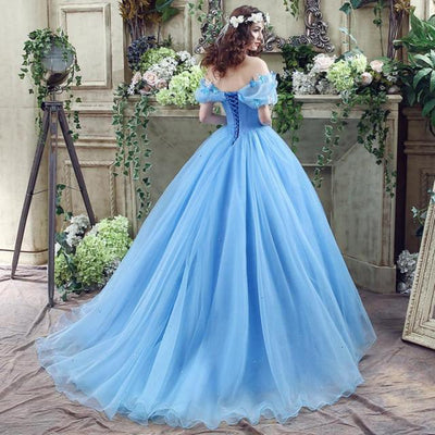 CG67 Light Blue Off Shoulder With Butterfly  Quinceanera Dress