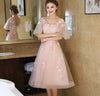 BH156 Korean Sweet A Line Tea-Length Bridesmaid Dresses (3 Colors)