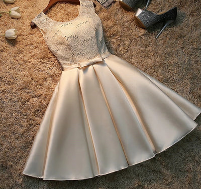 BH159 Lace up short Bridesmaid Dresses (3 Colors)