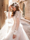 HW473 Puff sleeve feathers Wedding dress