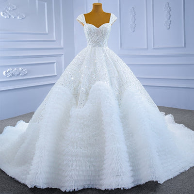 HW472 Real picture handmade sequined Bridal Gown