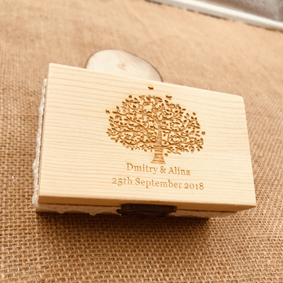 DIY164 Personalized Rustic Wedding Ring Bearer Box