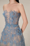 MX604 Mesh sequin Party dresses (Blue/Khaki)