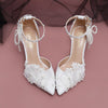 BS308 White Flower Wedding Shoes (5/7/9CM)
