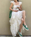 MX577 White A-line Party Dresses.