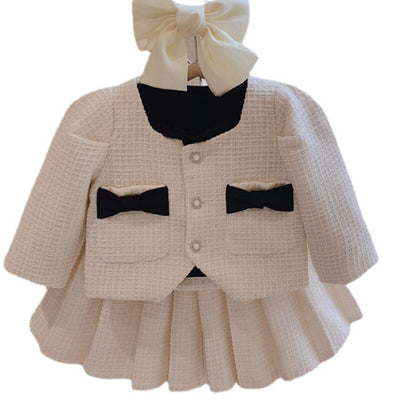 FG657 : 2pcs/set Cardigan Coat+skirt for Girls ( 2Colors )