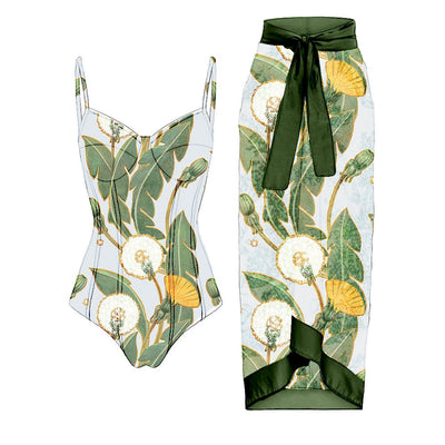 SW107 One-Piece swimsuit+Sarong