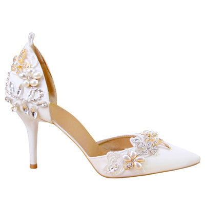 BS307 white Wedding Shoes