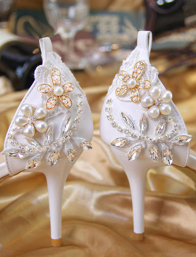 BS307 white Wedding Shoes