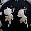 BJ554 Korean-style flower tassel Bridal headband+Earrings