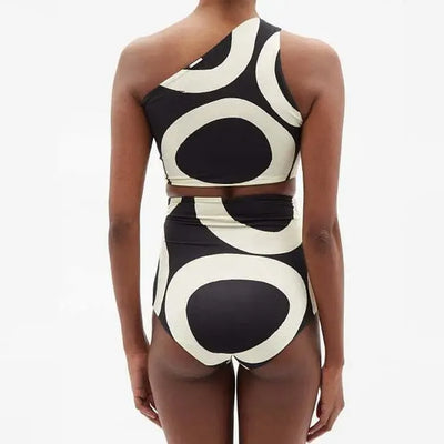 SW109 Swimsuits One-Shoulder Black & White