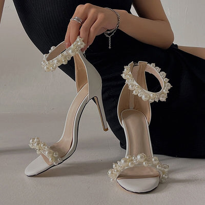 BS316  Pearls Bridal Heels ( 2 Colors )