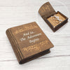 DIY624 Custom personalized wood book Wedding ring box