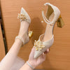 BS332 Pointed toe wedding shoes (Silver/Gold)