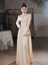 BH423 Bridesmaid dresses Champagne Floral Embroidered  ( 2 styles )