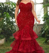 MX629 :XL-5XL Plus size sequin Red Evening dresses