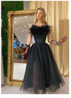 PP547 Prom Dresses Feather Strapless Tea Length