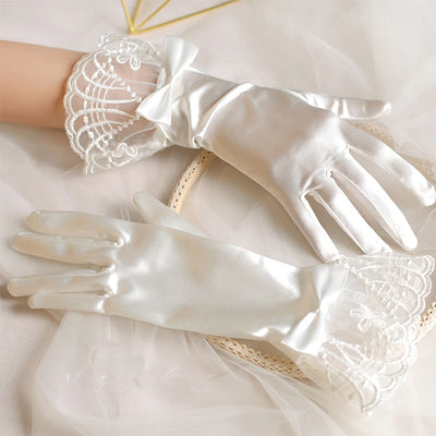 BV178 Satin Bowknot Wedding Gloves