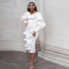 SS288 Sheath Midi Bridal Dress for engagement ,wedding afterparty etc