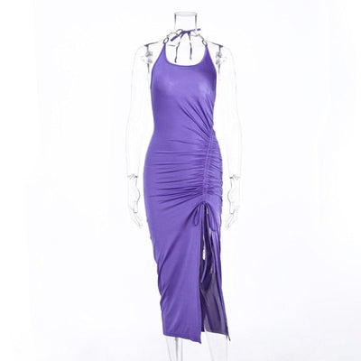 MX376 : 2 styles Halter Backless Slit Party Dresses