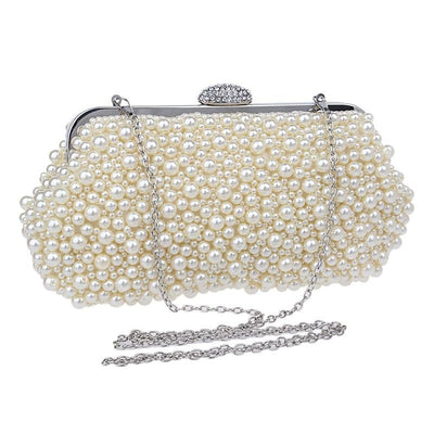 CB49 Shell shape pearls beaded Evening Clutch Bag (5 Colors)