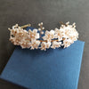 BJ432 Handmade ceramic Flower Pearls Wedding Tiaras ( 3 Colors )
