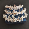 BJ431 Ceramic flower pearls Bridal Crowns ( 2 Colors )