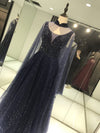 PP358 Sequin A-line Evening dresses+ cape (5 Colors )